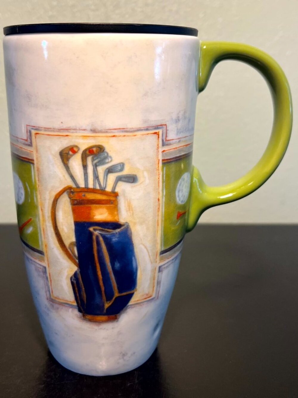 Cypress Home Kathryn White Golf Travel Mug 17oz Lid Father's Day Gift Tumbler